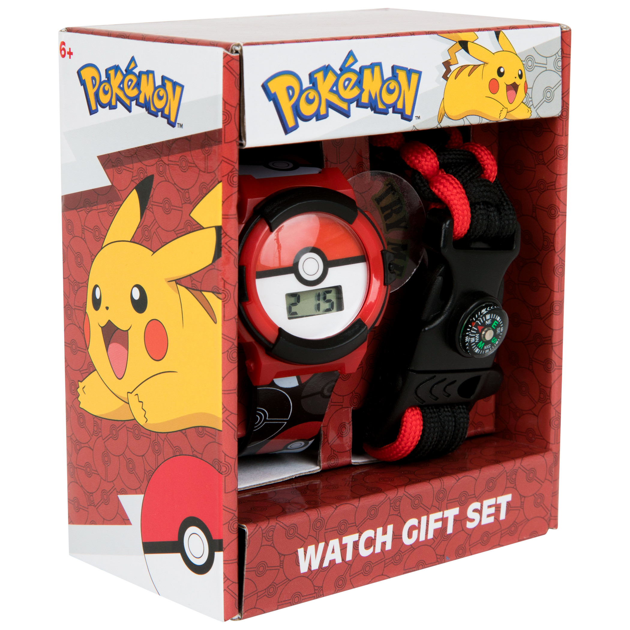 Pokemon Pokeball LCD Watch with Corded Survival Band